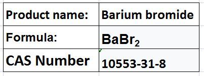 Barium Bromide - White Solid BaBr2 CAS 10553-31-8 High Solubility Photographic and Bromide Precursor
