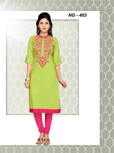 Green Ladies Cotton Kurtis