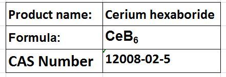 Cerium Hexaboride - Ceb6 Cubic, 99.9% Purity, 2600â°c Melting Point | Low Work Function, High Electron Emissivity, Vacuum Stable, Refractory Ceramic
