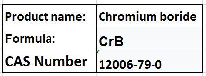 Chromium Boride - CrB, 6.2 g/cm³ Density, 21-25 GPa Hardness | Wear Resistant, Durable Coating, High Melting Point