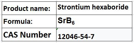 Strontium Hexaboride - SrB6 Black Powder, 99% Purity, 4.7 g/cm³ Density | Stable, High Melting Point, Non-Toxic