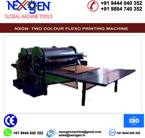 Green Two Colour Flexo Printing Machine