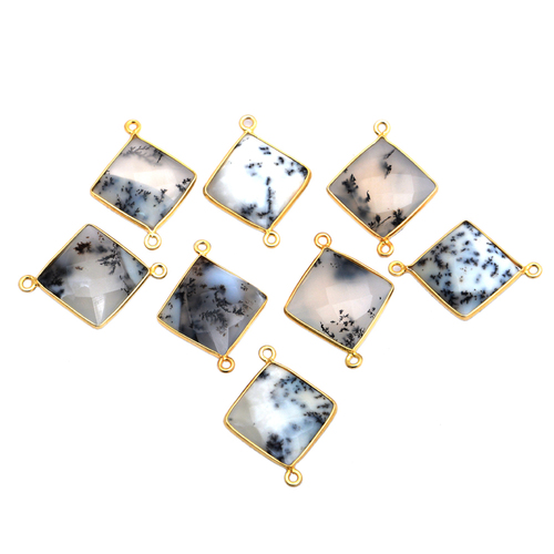 Sterling Silver Dendritic Opal Gold Plated Pendant