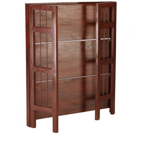 Foldable teak wood shelf