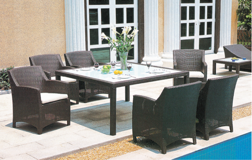 Nice Style Wicker Dining Table Set No Assembly Required