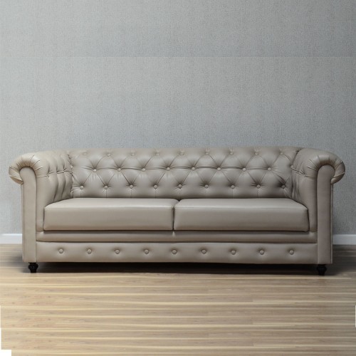 Beige Leather Sofa