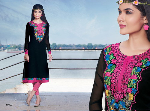 Black Embroidered Kurtis