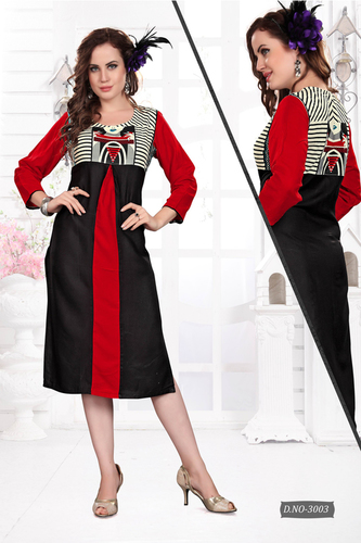 Black And Red Western Kurtis