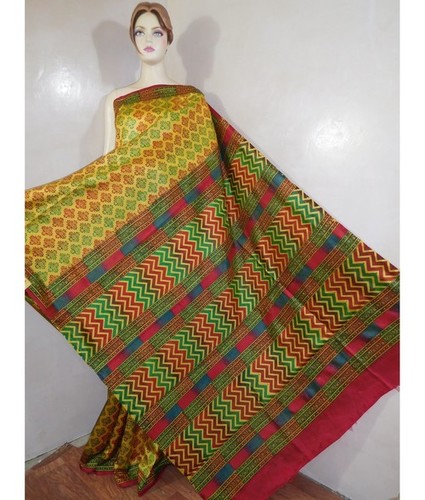 Multi Color Printed Dupion Saree