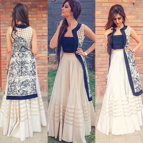 Front Open Kurti With Skirt