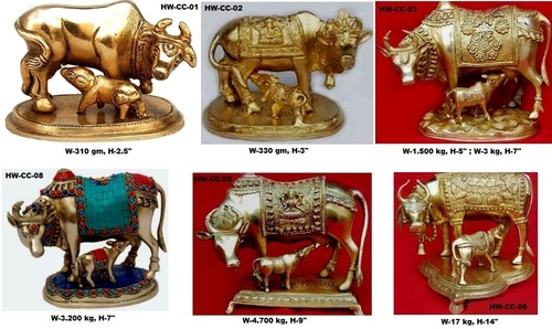 Brass Cow Calf Statues