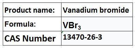 Vanadium Bromide - Dark Solid, VBr3, 99.9% Purity | Catalyst, Chemical Precursor, Water-Soluble