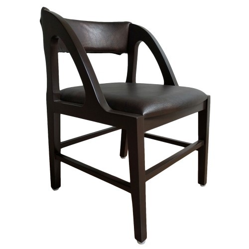 Leather Wooden Chair - Wood, Leather, 36x24x20 inches, Dark Brown | Elegant Durable Comfortable Armchair