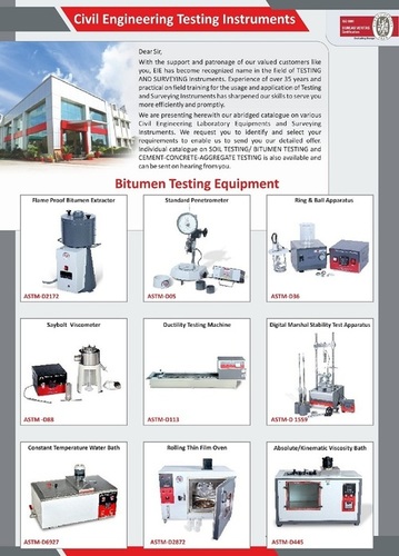 Civil Testing Instruments By EIE INSTRUMENTS PRIVATE LIMITED