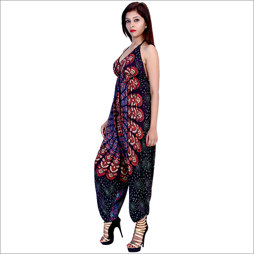 Brown Rayon Mandala Jumpsuit