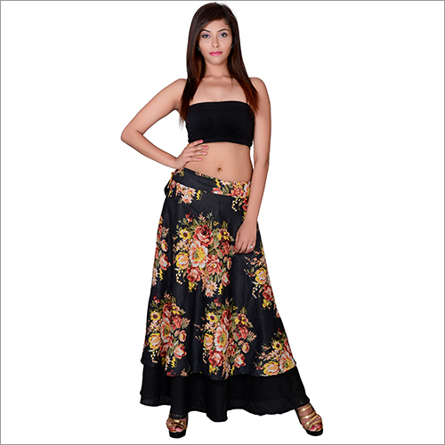 Black Cotton Umbrella Wrap Around Skirts Black Cotton Umbrella Wrap Around Skirts