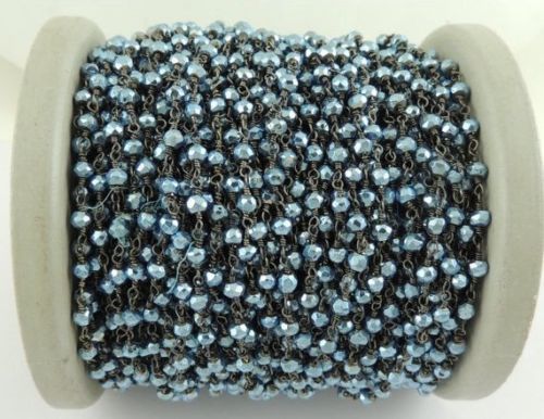 Round Brilliant Cut Faceted Beaded Chain