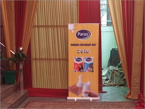 Back Drop Rollup Banner Standees Application: Outdoor