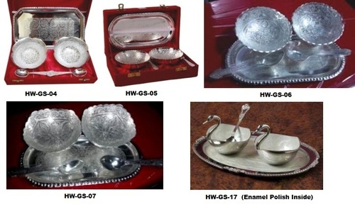 Silver Coated 2 Brass Bowls Gift Set