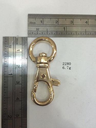 Oval hook with round ring pale gold hardware