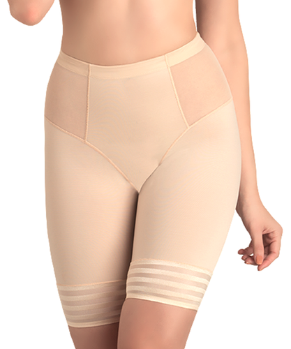 Polymide Nylon Women Low Waist And Short Thigh Shaper Beige