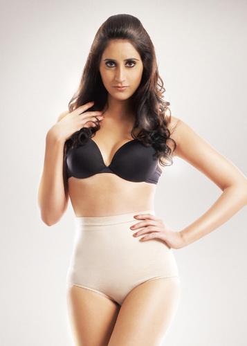 Spandex And Nylon Women Low Waist Shaper Brief Beige