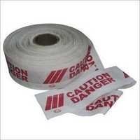 Red White Barricade Tape - Ldpe Film, 300m Length, 76.2mm Width, 120 Gauge Thickness | High Adhesive, Smooth Texture, Temperature Resistant
