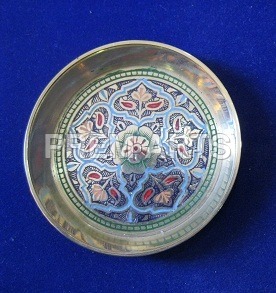 Brass Tea Coaster - 3 or 6 Inch, Silver Folk Art Design | Customized Color and Logo, Perfect for Gifts and Home Decoration