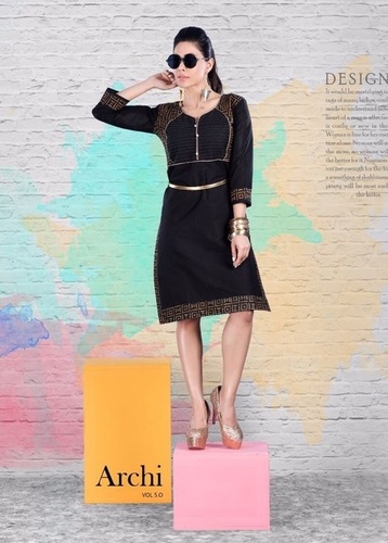 Black Printed Designer Kurti