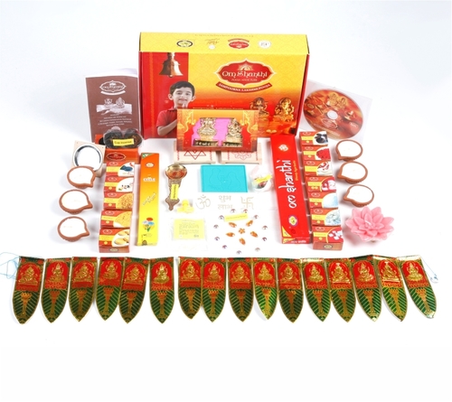 Red & Yellow Om Shanthi Lakshmi Pooja Pack