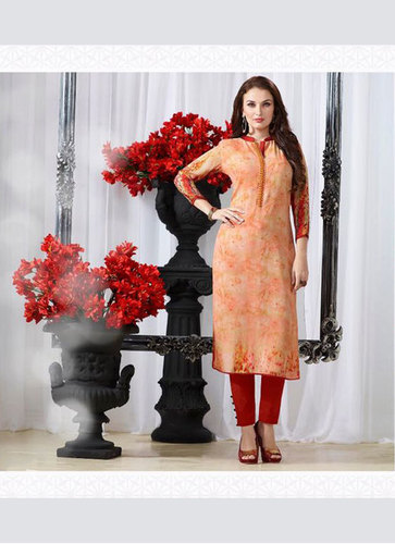 Elegance - Georgette And Santoon Fabric - Printed Design, Anti-wrinkle, Cool Dry, Washable, 3-4th Sleeves, Modern Style, Available In L, Xl, Xxl