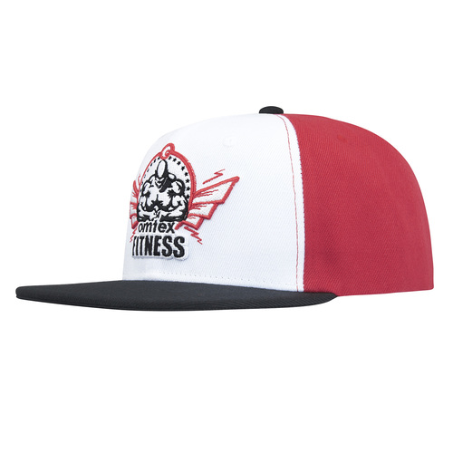 Omtex Snapback Cap - Cotton, Adjustable Fit | Red and White Color, Sporty Design