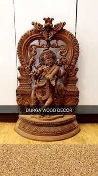 Decoration Krishna Wood Statue