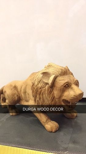 Wood Wooden Lion Statue