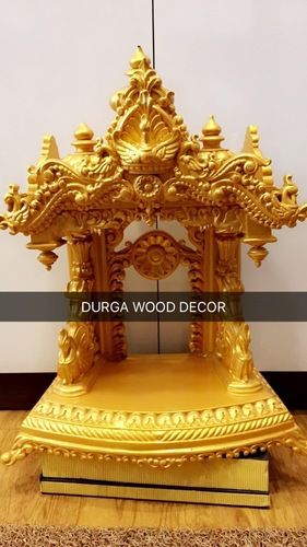 Wood Wooden Temple Golden Finished