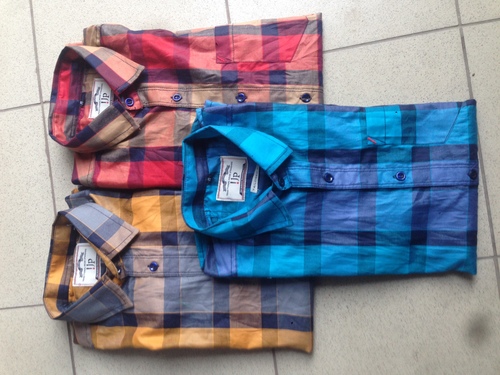 Half Sleeves Men's Shirts - Cotton Blend Sizes L M XL | Stylish Checkered Design in Red Yellow Blue Perfect for Casual Parties