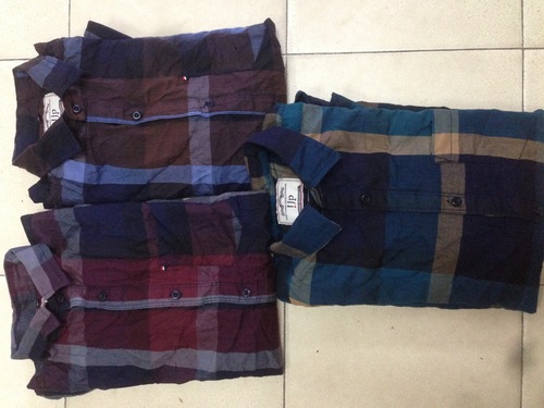Dark Red Blue Brown Men'S Denim Shirts