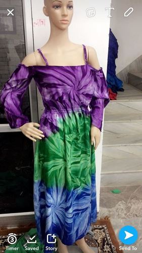 Tie-Die Off Shoulder Gown