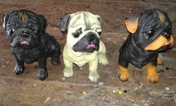 Resin Pug Dog Statue