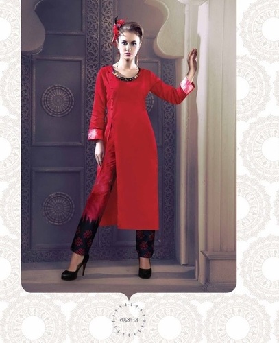 Red Fashionable Long Kurtis