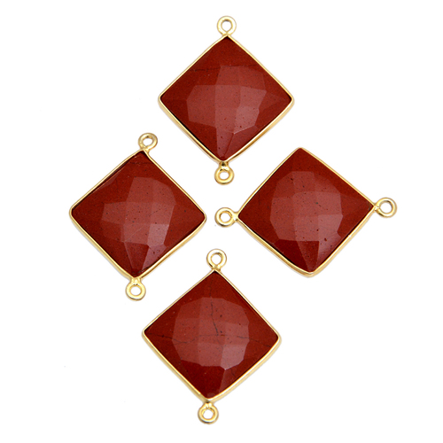 Sterling Silver Red Agate Gold Plated Connector By PYRAMID & PRECIOUS INT'L