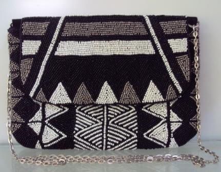 Embroidered Leather Clutch