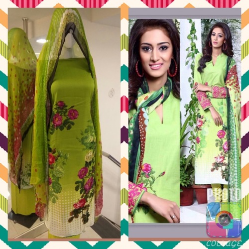 Pure Pashmina - Pure Pashmina Top, Pashmina Bottom, Light Green Floral, Pure Chiffon Dupatta | Soft, Elegant Design, Traditional Wear