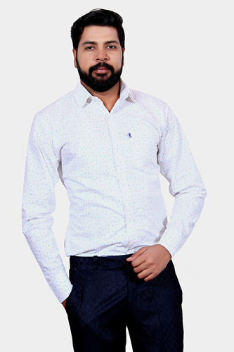 Cotton Poplin Casual Shirt - Size L, M, XL | Full Sleeves, No Fade, Washable, London Looks Logo