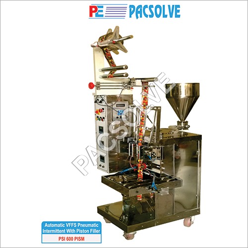 PNEUMATIC PACKAGING MACHINE WITH PISTON FILLER.