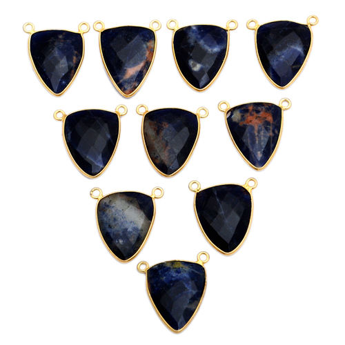 Sodalite Gold Plated Pendant Size: 15X20 Mm