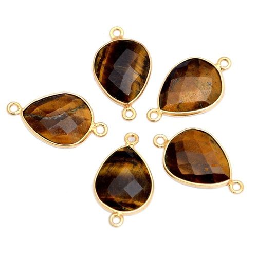 Sterling Silver Tiger Eye Bezel Connector