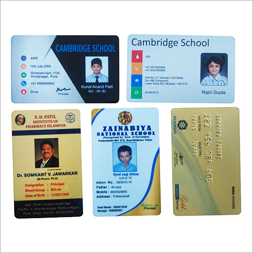 PVC School ID Card - PVC Material, Standard Size, Glossy Finish, Available in Multiple Colors and Designs | Customizable Design, Easy Maintenance, Modish Style