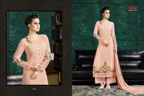 Heavy self embroidered Georgette