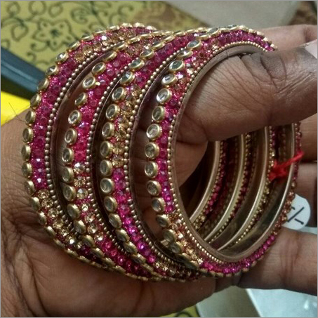 12 3 LINE KUNDAN CHURI RANI GOLDEN